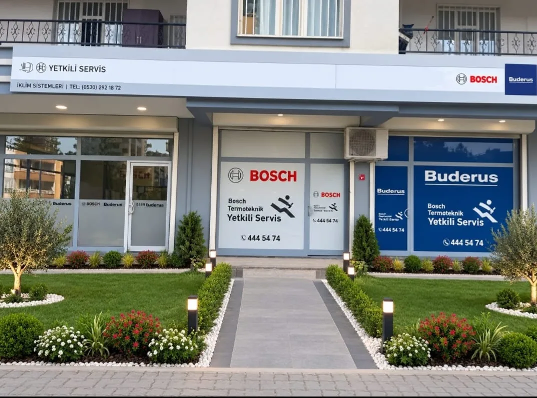 İklim Isı Teknik Kayapınar servis merkezi — Bosch Termoteknik ve Buderus yetkili servis tabelası